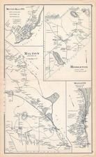 Milton, Milton Mills Town, Middleton, Milton Town, New Hampshire State Atlas 1892 Uncolored